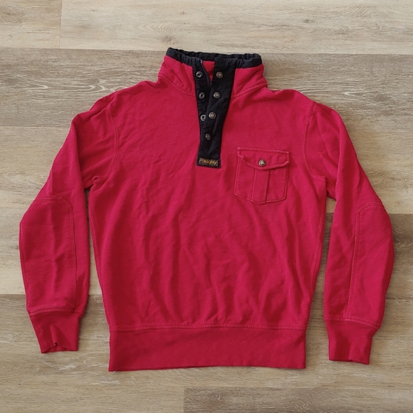 Polo Ralph Lauren Other - Vintage Polo Ralph Lauren Men's 1/4 Zip Snap Button Pullover Sweater Top Size M